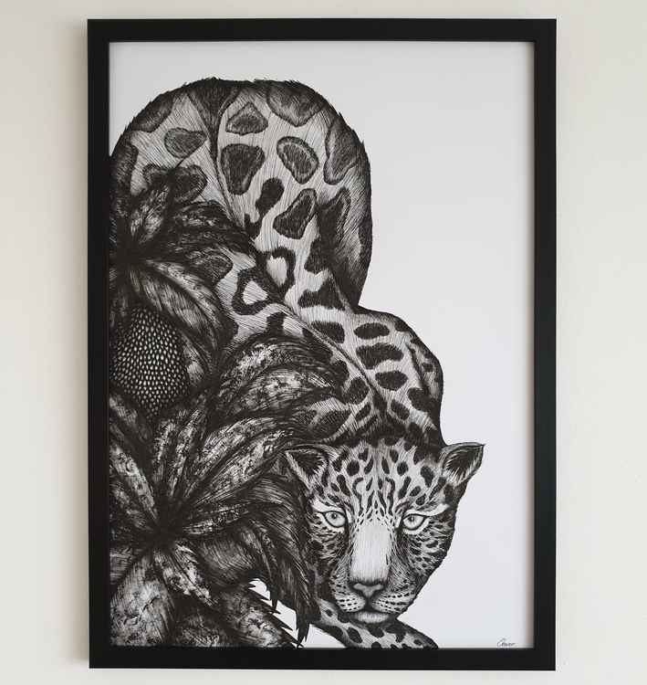 The Clouded leopard can be found in southern China and mainland Southeast Asia. Their population is in decline. You can commission the local artist via her Instagram. (Credit - Eleanor Blackwork / @eleanorblackworkart)