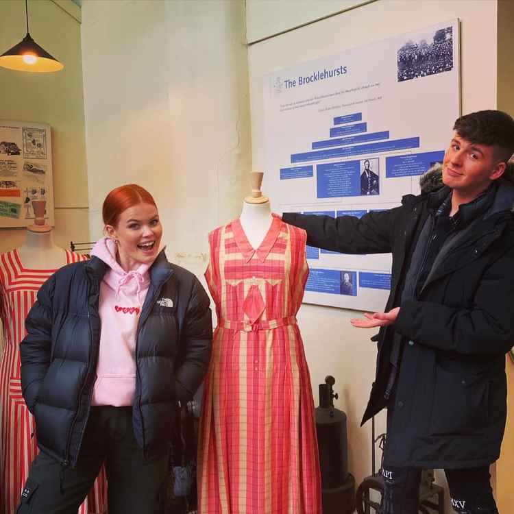 Blue Peter presenters Lindsey Russell and Adam Beales at Macclesfield Museum.