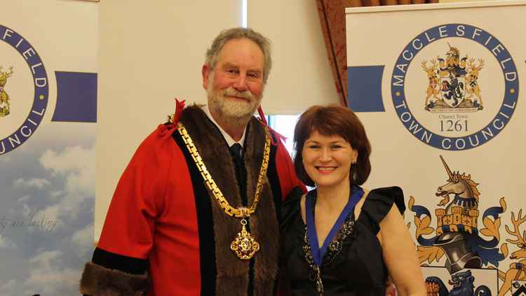 Our new Mayor and Cllr David Edwardes with Mayoress Natalia. The two are already inundated with requests for public engagements across Macclesfield. It is thought that Natalia is the first Eastern European to hold office in Cheshire East.