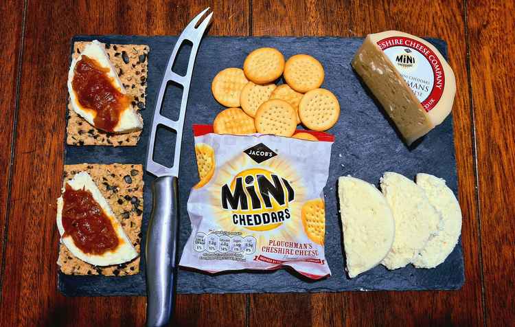 The ingredients for the product are listed as "A Ploughman's Cheshire Cheese Truckle, a packet of Mini Cheddars, add a drink of your choice, a burst of summer sunshine and England's lush green fields". (Image - The Cheshire Cheese Company)