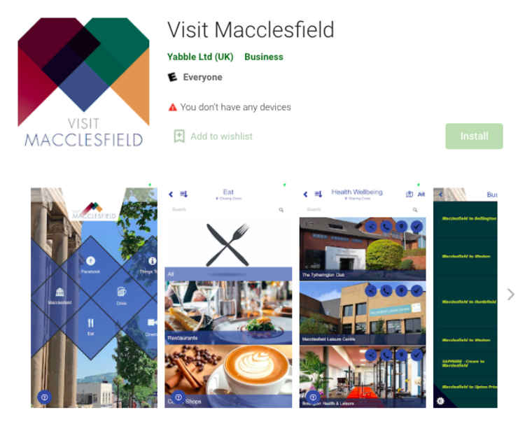 The new Macclesfield app on the Google Play Store. (Credit - Google Play)
