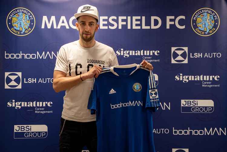 Kieran Kennedy, who most recently played for York City, was part of the Silkmen side that earned promotion from the National League three years ago. He returns to our town on a two-year deal. (Image - Macclesfield FC)