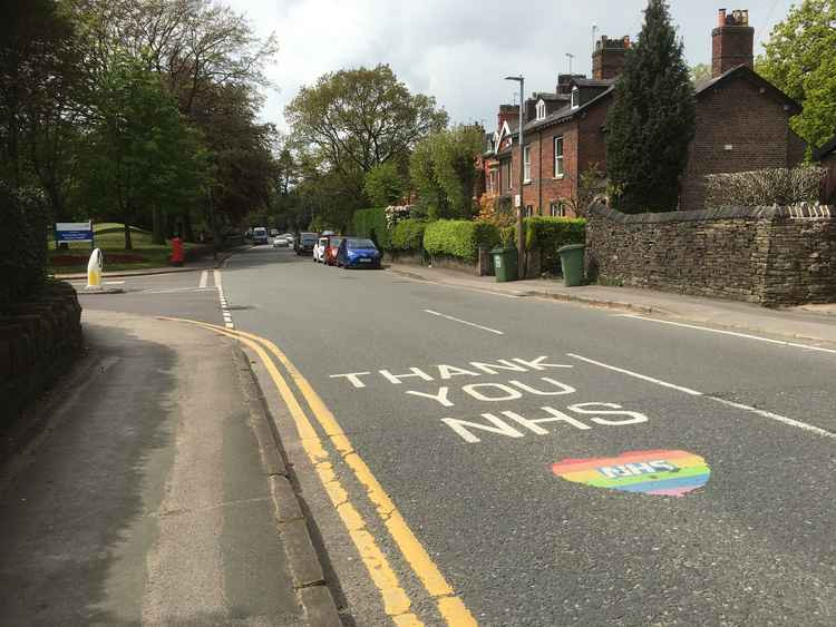 Street art appreciation for our Macclesfield NHS Workers outside Macclesfield Hospital on Victoria Road. July 4 hopes to be a more people-led display of our appreciation.