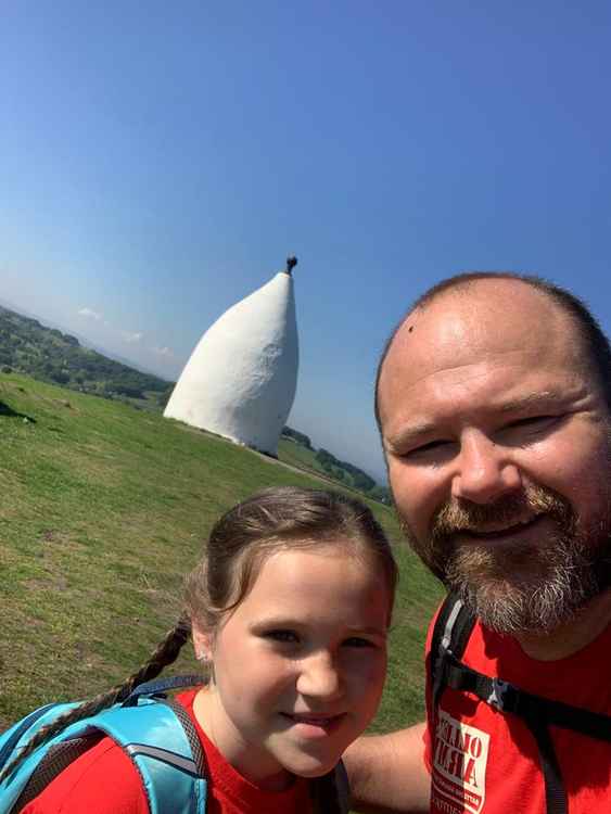 Tess completed the 36 mile hike across the Macclesfield countryside with her dad Owen. (Credit - The Liddle Family)