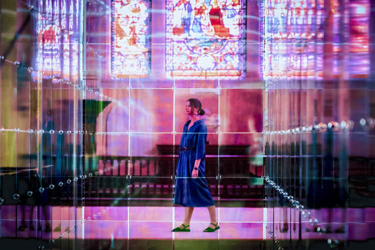 Liz West teasing her exhibition 'Presence', which will be held in Macclesfield Christ Church from June 17. (Credit - TravellingSimon)