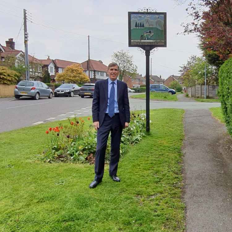 The 60-year-old MP is campaigning to keep Lyme Green in Sutton Parish Council. (Image - David Rutley MP)
