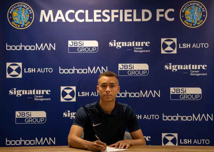 Kieran follows 21-year-old Jack Grimshaw to Macc, who signed a day earlier. (Credit - Macclesfield FC)