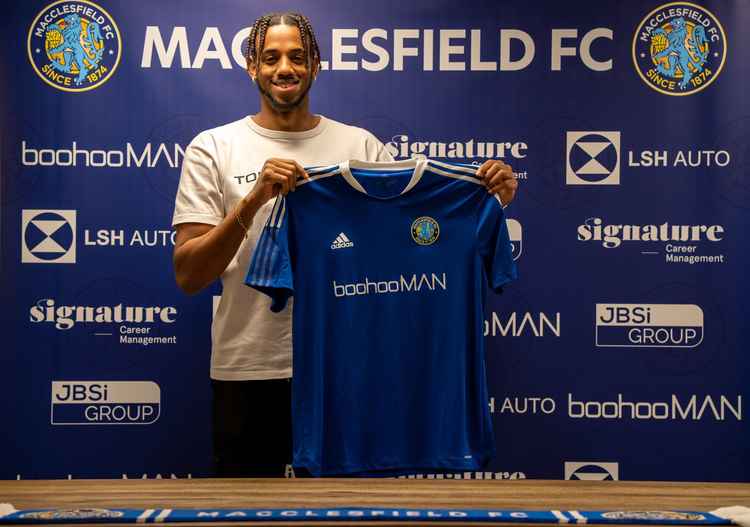 While it is unknown if Kieran will be playing as a lone striker or with a partner, Kieran could play alongside Braulio "Edy" Maieco (pictured), another forward who is also 24. (Credit - Macclesfield FC)