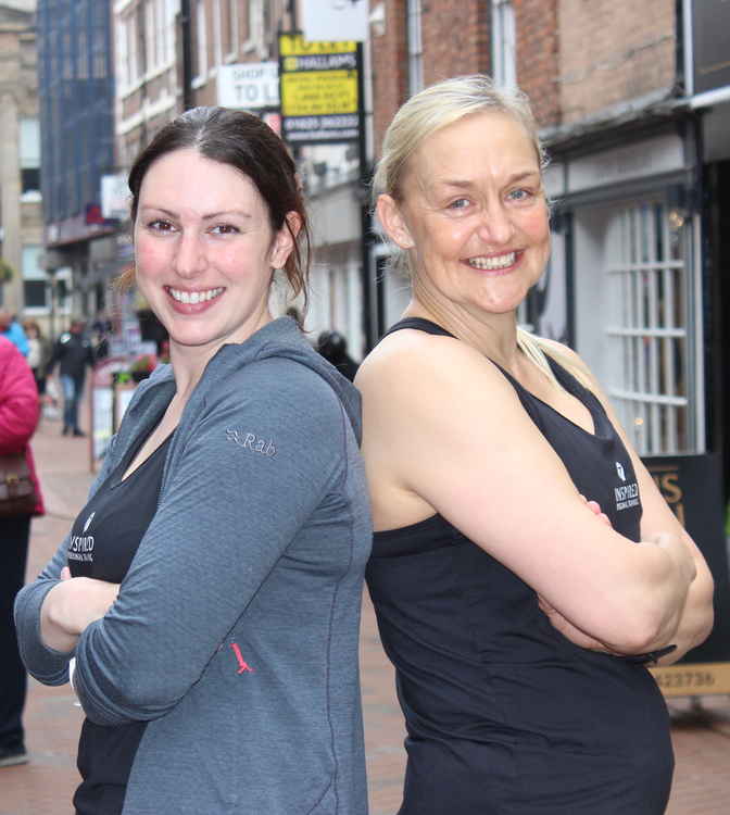 Sarah (left), who is from Macclesfield's Greenside area, will partake in the majority of the sunrise-to-sunset cycle. Tytherington trainer Tina (right) is providing the equipment.