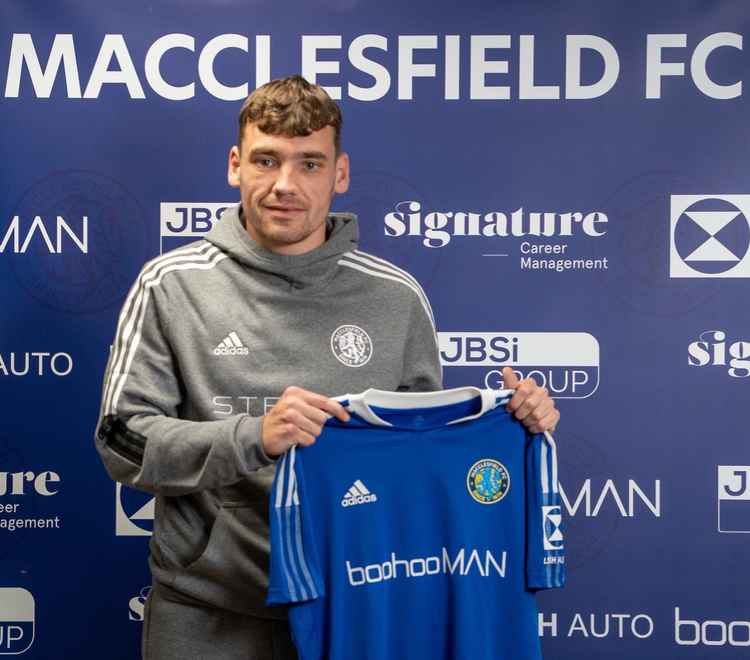 Meet Aaron Dwyer - Macclesfield FC's latest signing. He'll hope to be banging the back of the net next season for The Silkmen.