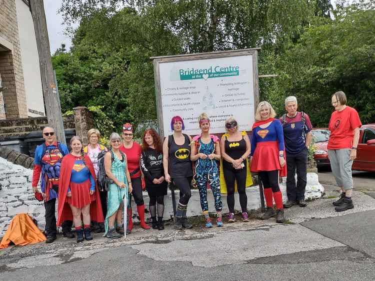 The team was comprised of staff, trustees and volunteers and we were certainly a colourful sight in our superhero costumes against the grey backdrop of the sky. Here they are pictured before the walk.