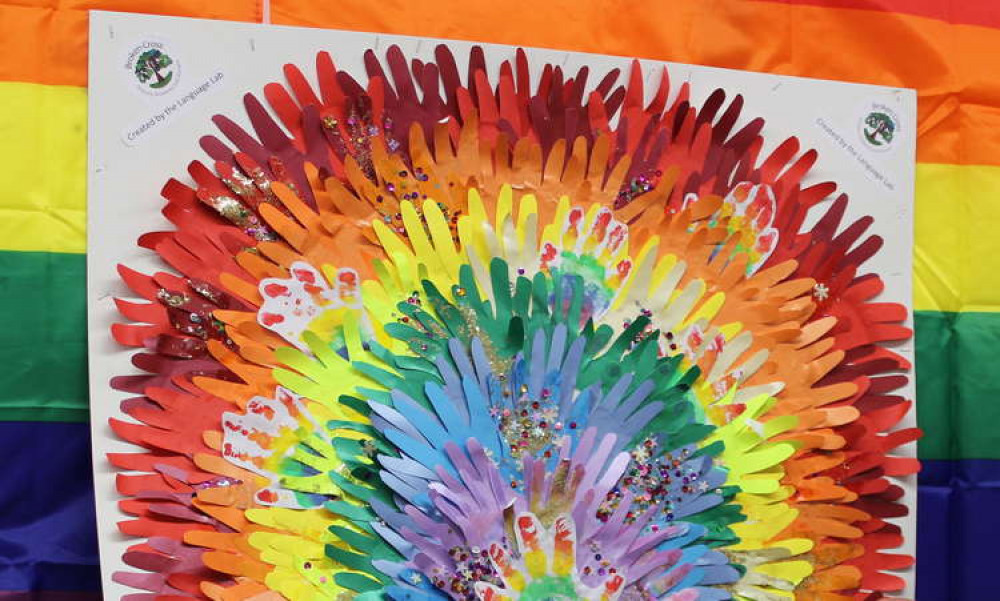 Macclesfield Pride artwork by Parkett Heyes Road school Broken Cross Primary. We have contacted them for comment on the new services for Macc trans people.