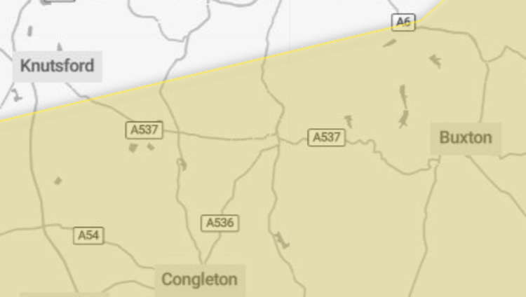 Storms in Macclesfield may start at 1pm on Saturday.