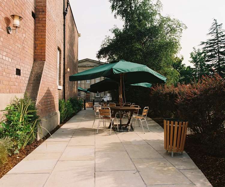 The Macclesfield boozer has an expansive beer garden with tables and chairs that are also required to be sanitised.