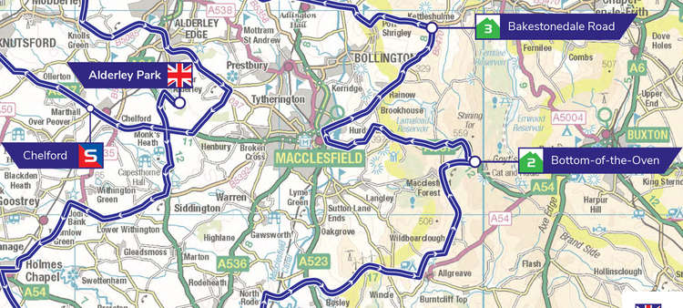 A closer look at the Macclesfield routes.