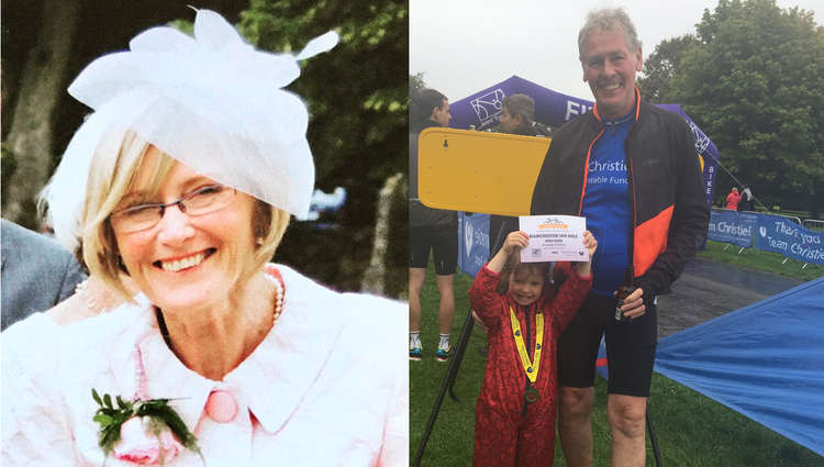 Charity cyclist Maurice (right) is one of the highest-fundraising individuals for the new Macclesfield Christie, riding in memory of his wife Barbara Gubbins (left). (Image - Maurice Gubbins)