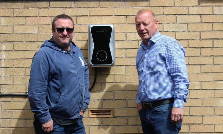 The electric car charger is not the only new feature to the Macclesfield country pub, as new managers Neil (left) and Ian (right) have also brought a new dine-in food menu to The Cock.