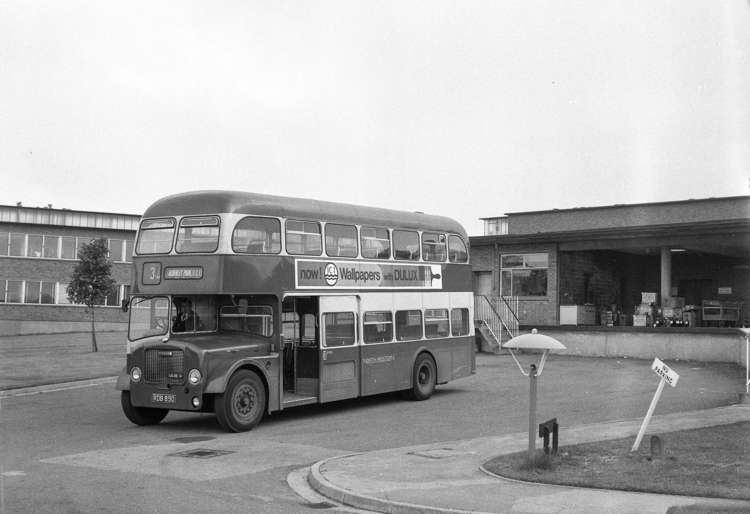 A North Western bus at Macclesfield's Alderley Park in August 1966. (Image - Museum of Transport, Greater Manchester/@motgm)