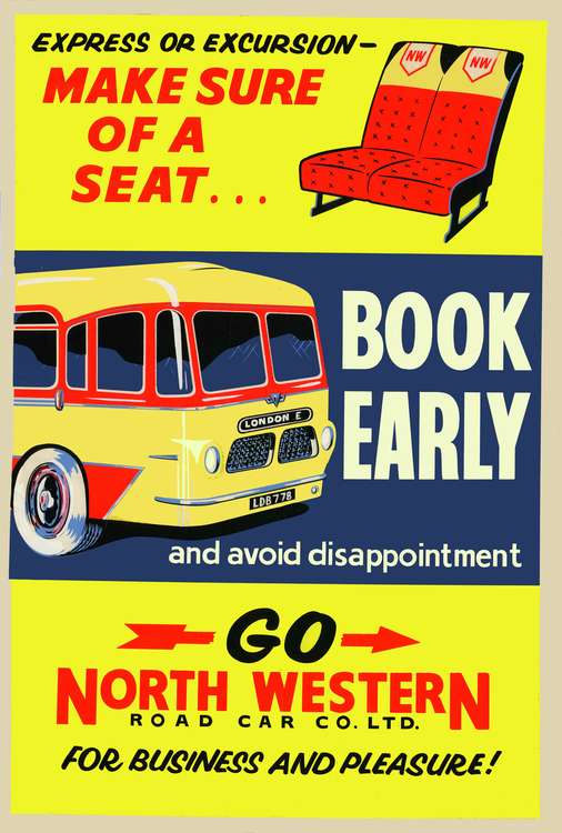 A retro bus poster proves the popularity of the service back in the day. (Image - Museum of Transport, Greater Manchester/@motgm)