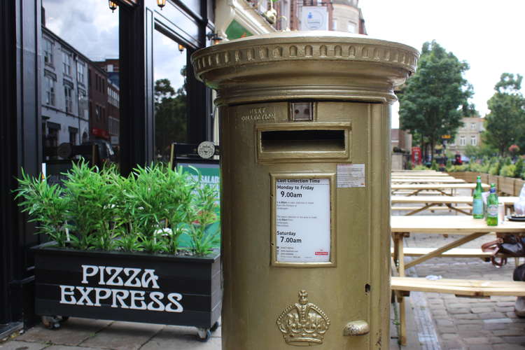 Macclesfield: The honouring of our athletes following the erection of this postbox for Sarah Storey in September 2012.