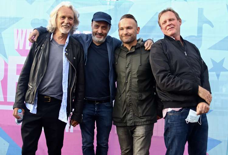 This epic photograph by Duncan Cowley shows a backstage shot of Wet Wet Wet, with new singer Kevin Simm. (Image - Duncan Cowley)