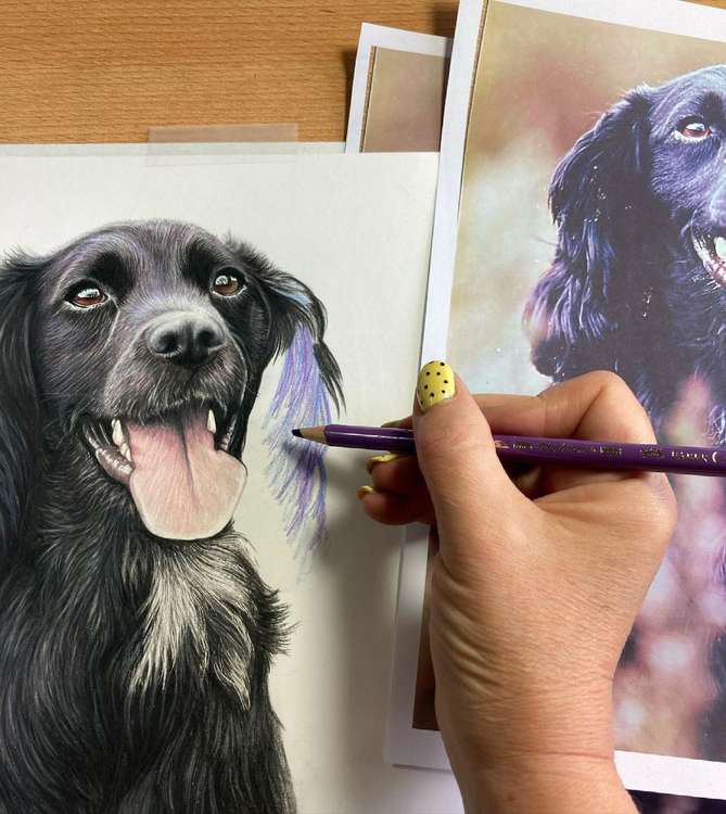 A lot of Karen's commissions are of deceased pets, so their owners can honour them in their homes. (Image - @farrow.karen.petportraits)