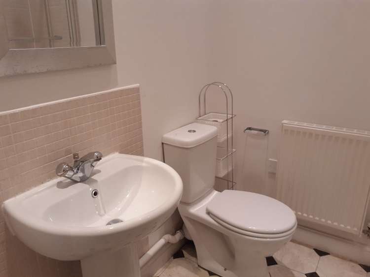 This Chester Road houses' family Bathroom also has a shower over bath. (Image - Belvoir Macclesfield)