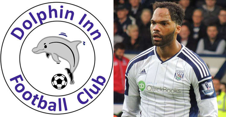 Joleon Lescott pictured playing for West Bromwich Albion in 2014. The defender had a go up front in the friendly match against the Macclesfield team ahead of the Soccer Aid charity match. (Image - bit.ly/3sroyVD CC Changed Warwick Gastinger)