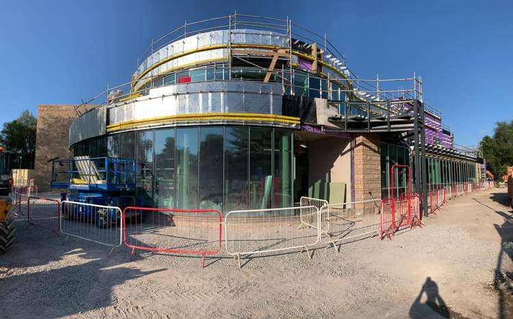 External building work close to completion at The Christie at Macclesfield. Here's the front entrance.