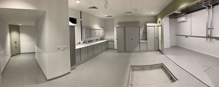 The welcoming radiotherapy treatment area is almost complete.