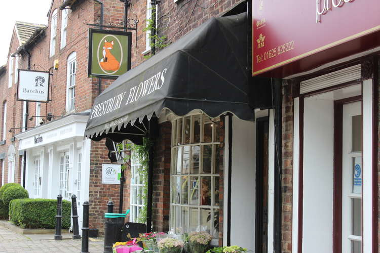 Macclesfield: A selection of picturesque businesses on The Village, Prestbury.