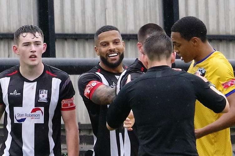 Luis pictured at Stafford Rangers, his old club. One fan described it as 'A great loss to our defence. Really rated Luis' work rate and organisation skills'. Their loss is the Silkmen's gain. (Image - Stafford Rangers)