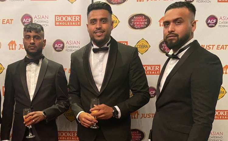 Chef Tufayel Hussain (left), Mohammed Nazrul Hussain (centre), Manager Shaid 'Sid' Hussain (right) were big players in earning the award. Click the video above to see the moment Achaari became crowned the Best Takeaway in the North West.