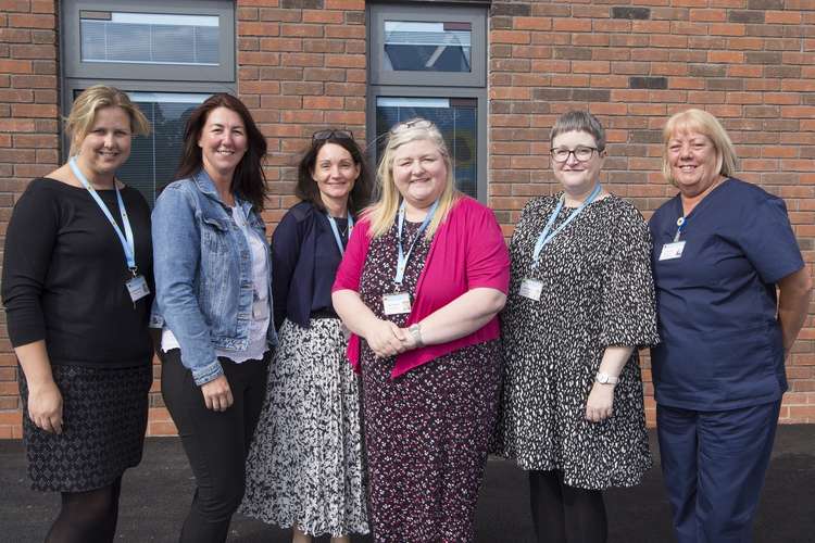 The East Cheshire Hospice senior management team. From left, Debbie Alexander, Sarah Dale, Shelley Seabourne, Karyn Johnston, Rachel Allcock and Sandra Jones.