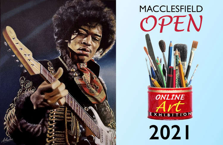 'Hendrix' by Tony Needham from Macc is one of the hundreds of pieces of work by Macclesfield artists. You can view the FREE Macclesfield Open Online Art Exhibition on the link below.