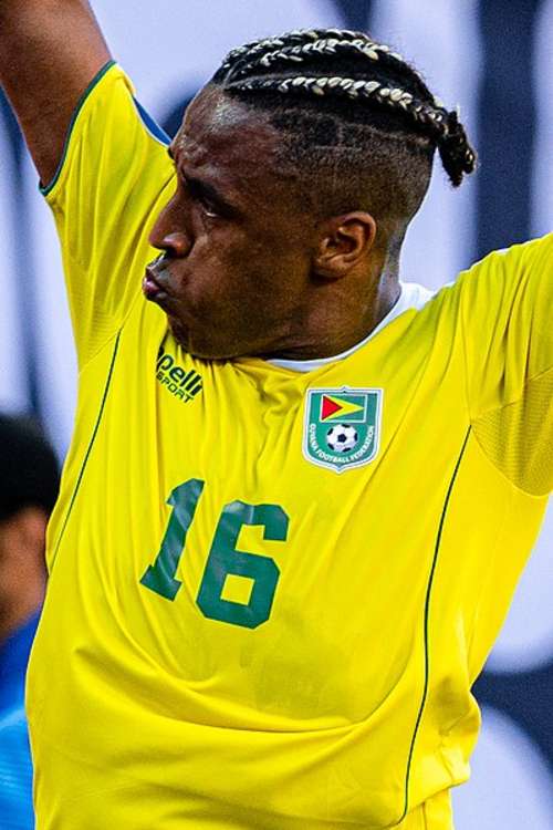 Danns was first called up for Guyana in 2015, and he still plays for them now. Here he is pictured playing at the 2019 Gold Cup. (Image - CC Unchanged Erik Drost bit.ly/3BYhZgI)