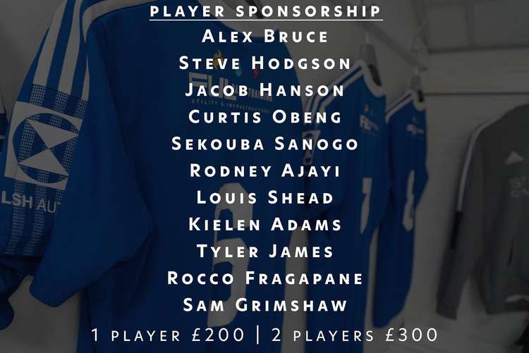 Local Macclesfield businesses can contact the club to sponsor the following players.