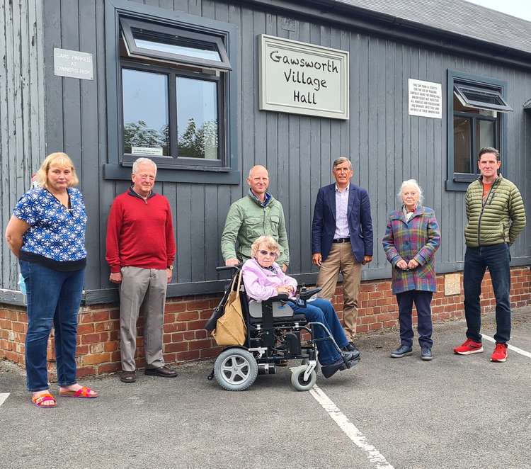 Gawsworth Parish Councillors - Left to right: Cllr Penny Shepherd, Cllr Paul Woods, Cllr Rupert Richards, Cllr Margaret Parry, and Cllr Gordon Mitchell. Rutley is third right. Second from right is Lesley Smetham, Gawsworth's Cheshire East Cllr.