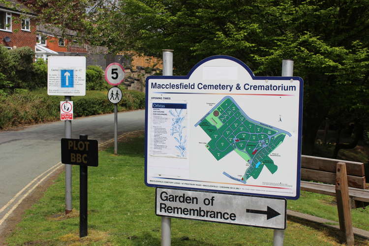 Macclesfield Cemetery and Cremetorium in the summer sun.