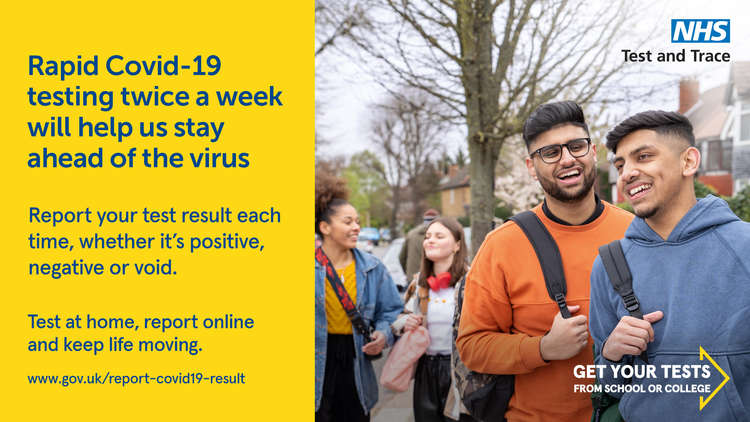 Secondary school and college students are encouraged to continue regular testing, as they are an unvaccinated population with a large proportion of the positive tests. 12-15 year olds can get the jab from Monday.