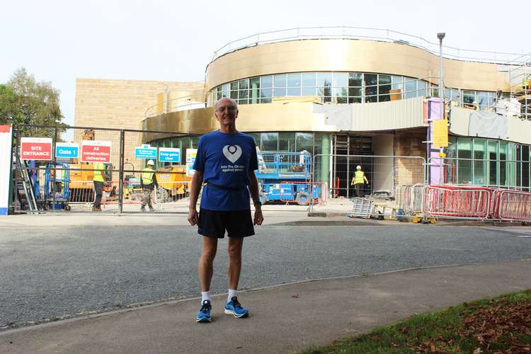 Harry outside the new Macclesfield Christie at the top of Fieldbank Road.