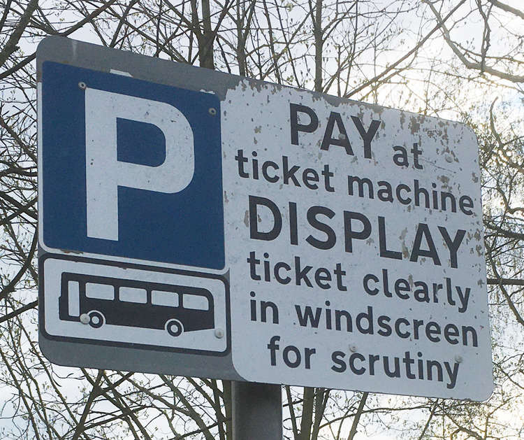 A sign at paid carpark Duke Street on Macclesfield.