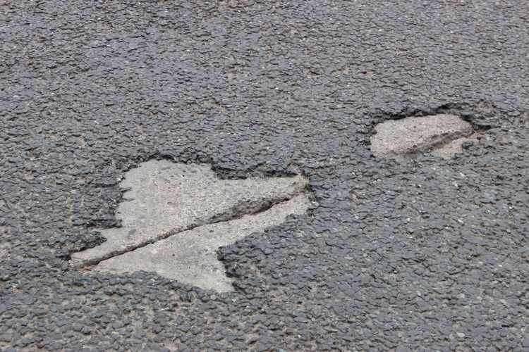 A Macclesfield pothole on Churchill Way.