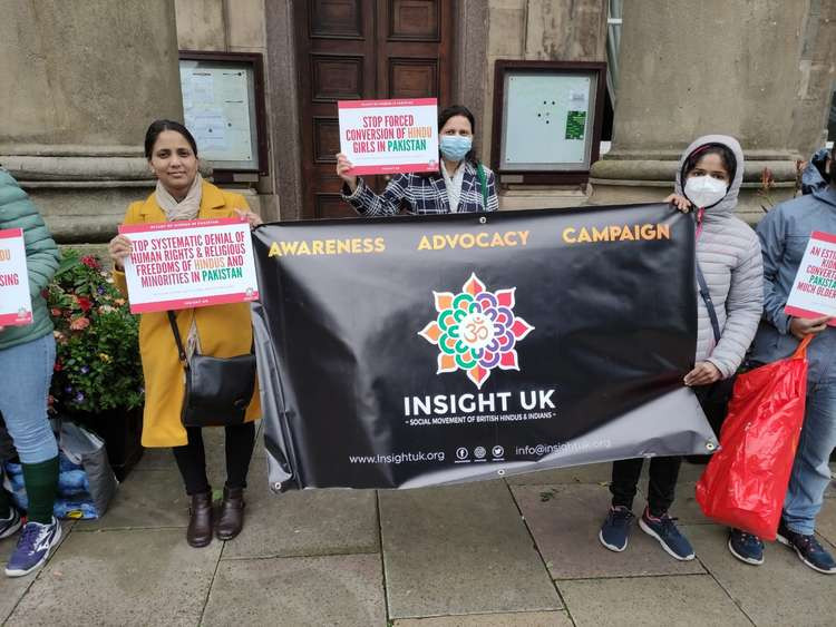 Abhishika Srivastav (left) - who runs a business in Macc - was one of the co-organisers of the silent vigil.