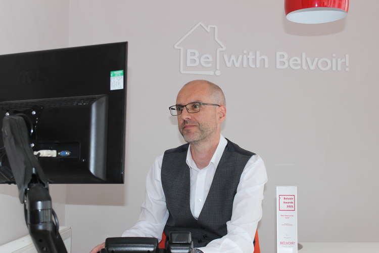 Barry Crooks of Belvoir Macclesfield (left) with last years' award (right).