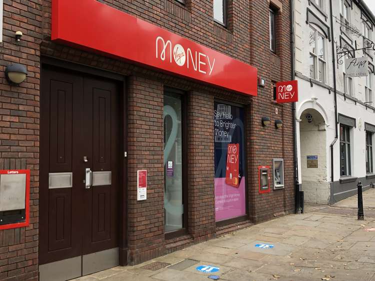 The bank is next to Fina Bar & Grill in Macclesfield. Macc's Virgin Money is opposite Fitzgerald House.