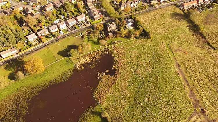 Local Peter Wood has took this aerial shot of the Macclesfield site of the 134 planned homes.