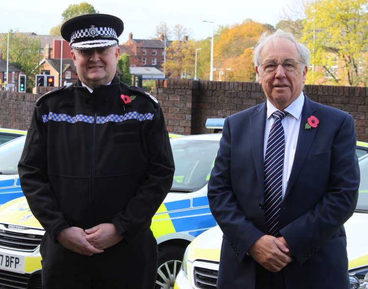Chief Constable Mark Roberts with PCC John Dwyer.