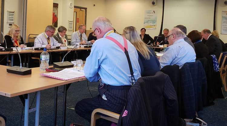 Cheshire East's Corporate Policy Committee Meeting, which has previously met in Macclesfield.