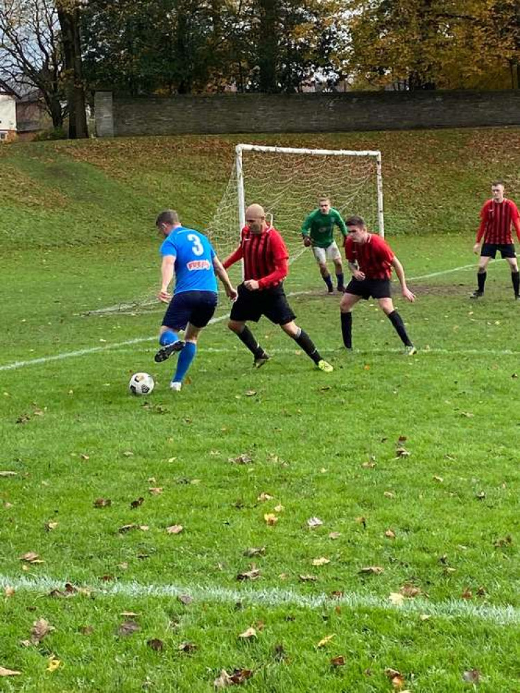 A first half cross in, shortly after the first Macclesfield Supporters FC game began.